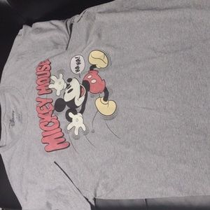 Grey Design Mickey Mouse T-shirt Size Large